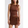 Open Edit Boat Neck Sleeveless Top