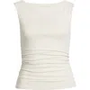 Open Edit Boat Neck Sleeveless Top In White