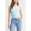 Open Edit Boat Neck Sleeveless Top In Blue