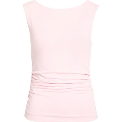 Open Edit Boat Neck Sleeveless Top In Pink