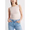 Open Edit Boat Neck Sleeveless Top In Pink Sepia