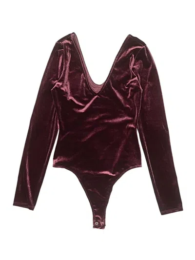 Pre-owned Open Edit Bodysuit In Burgundy