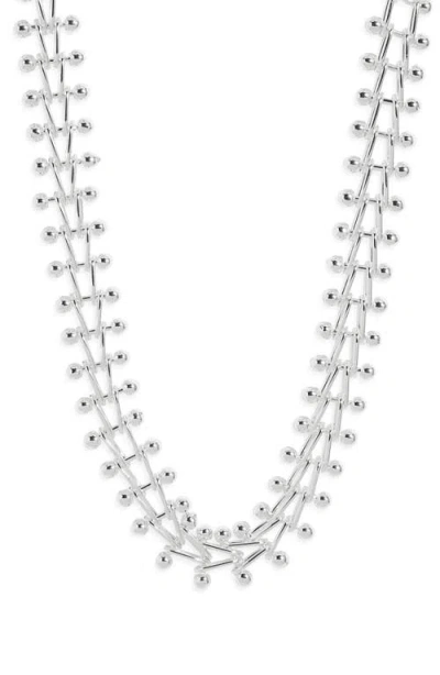 Open Edit Bold Ball Chain Collar Necklace In Silver