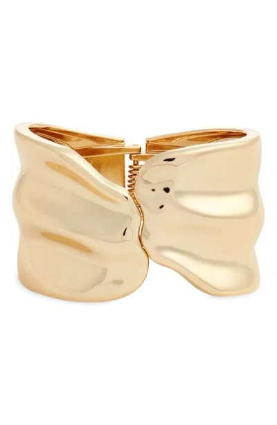 Open Edit Bold Hinge Bracelet In Gold