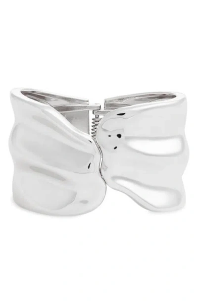 Open Edit Bold Hinge Bracelet In Metallic