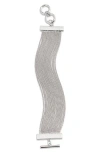 Open Edit Box Chain Toggle Bracelet In Rhodium