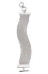 Open Edit Box Chain Toggle Bracelet In Rhodium
