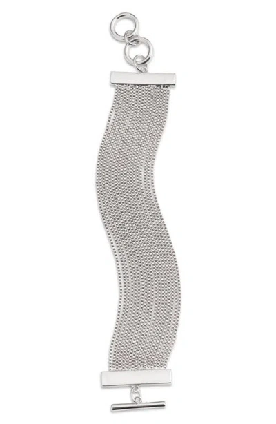 Open Edit Box Chain Toggle Bracelet In Rhodium