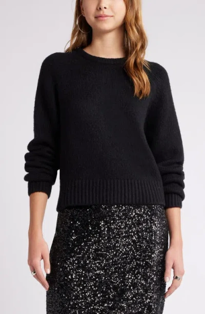 Open Edit Boxy Crewneck Sweater In Black