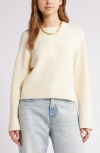 Open Edit Boxy Crewneck Sweater In Ivory Dove