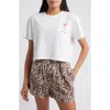 Open Edit Boxy Crop T-shirt In Animal Print