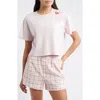 Open Edit Boxy Crop T-shirt In Pink