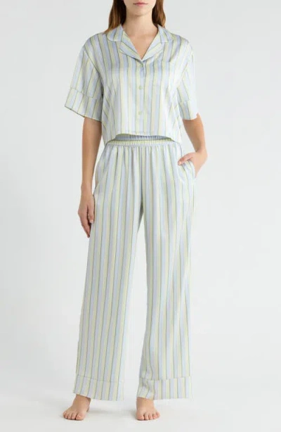 Open Edit Boxy Everyday Satin Pajamas In Blue