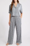 Open Edit Boxy Everyday Satin Pajamas In Blue Weather Celestial Foulard