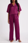 Open Edit Boxy Everyday Satin Pajamas In Purple Magenta