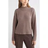 Open Edit Boxy Mock Neck Sweater In Brown