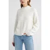 Open Edit Boxy Mock Neck Sweater In White