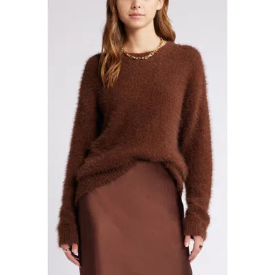 Open Edit Boyfriend Sweater In Brown Soil