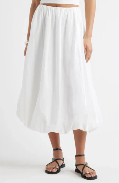 Open Edit Bubble Midi Skirt In White