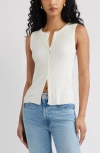 Open Edit Button Front Rib Tank In White
