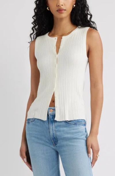Open Edit Button Front Rib Tank In White