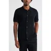 Open Edit Cable Detail Short Sleeve Cardigan In Black