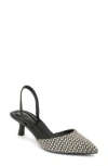 Open Edit Cammie Kitten Heel Slingback Pump In Black - White