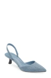 Open Edit Cammie Kitten Heel Slingback Pump In Blue Stonewashed Denim
