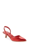 Open Edit Cammie Slingback Pump In Red Salsa Metallic