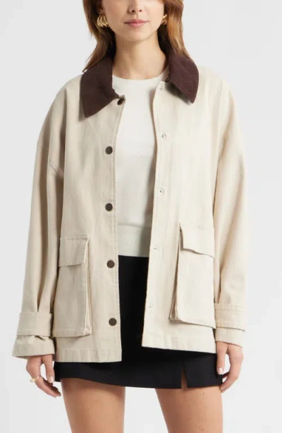 Open Edit Canvas Barn Jacket In Neutral