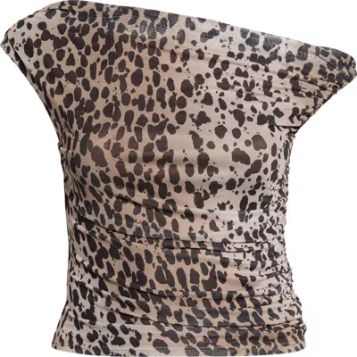 Open Edit Cap Sleeve Mesh Top In Multi