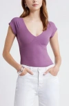 Open Edit Cap Sleeve Top In Purple