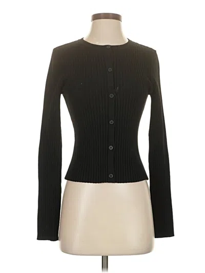 Pre-owned Open Edit Cardigan Sweater In Black