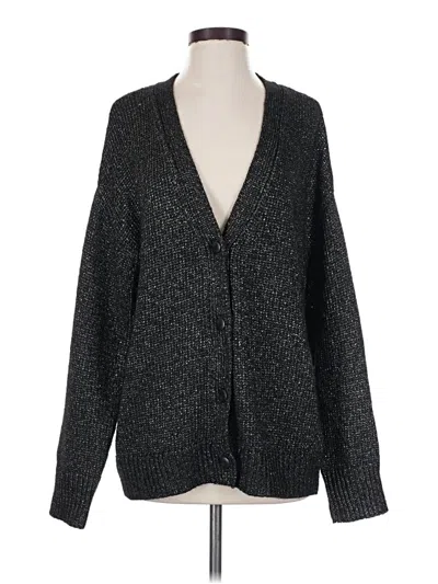 Pre-owned Open Edit Cardigan Sweater In Black