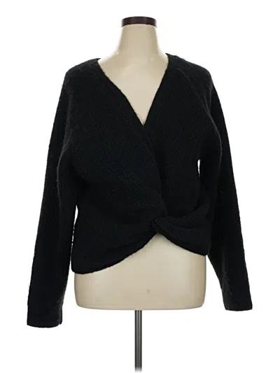 Pre-owned Open Edit Cardigan Sweater In Black