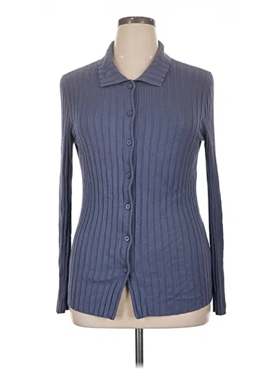 Pre-owned Open Edit Cardigan Sweater In Blue