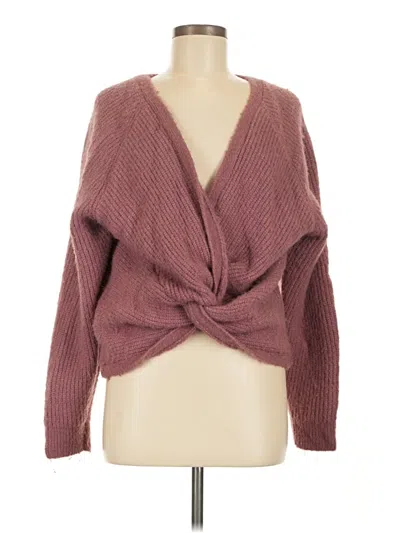 Pre-owned Open Edit Cardigan Sweater In Burgundy