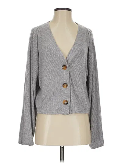 Pre-owned Open Edit Cardigan Sweater In Gray