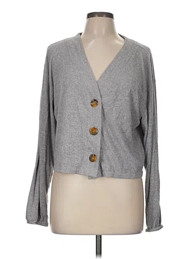 Pre-owned Open Edit Cardigan Sweater In Gray