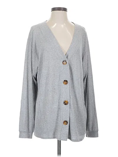 Pre-owned Open Edit Cardigan Sweater In Gray
