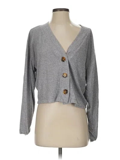 Pre-owned Open Edit Cardigan Sweater In Gray