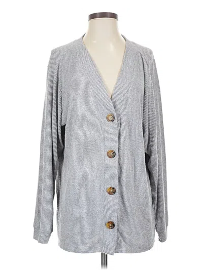 Pre-owned Open Edit Cardigan Sweater In Gray