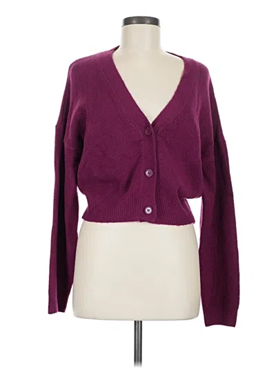 Pre-owned Open Edit Cardigan Sweater In Purple