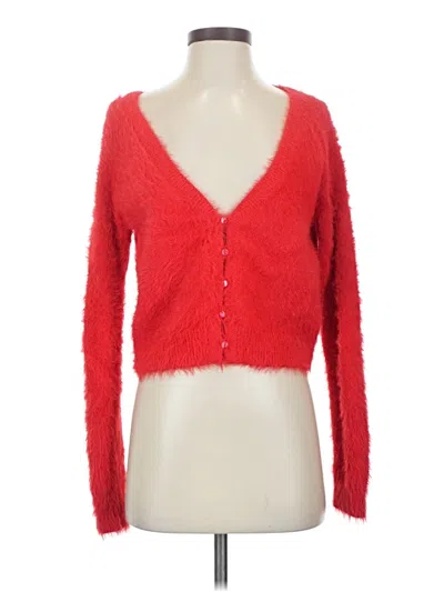 Pre-owned Open Edit Cardigan Sweater In Red