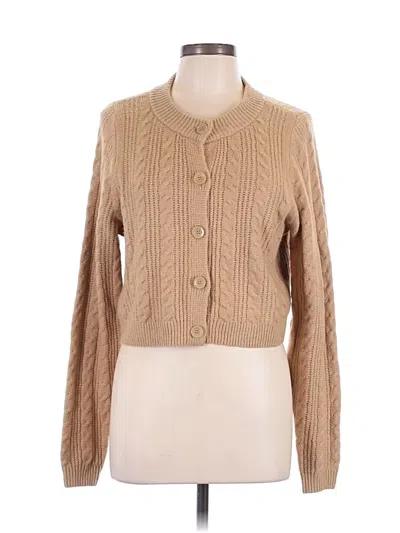 Pre-owned Open Edit Cardigan Sweater In Tan