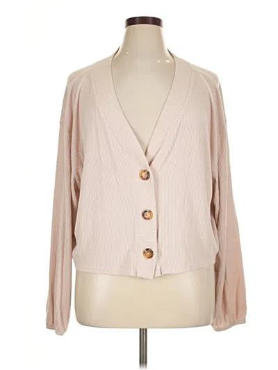 Pre-owned Open Edit Cardigan Sweater In Tan