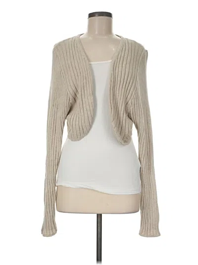 Pre-owned Open Edit Cardigan Sweater In Tan