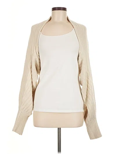 Pre-owned Open Edit Cardigan Sweater In White