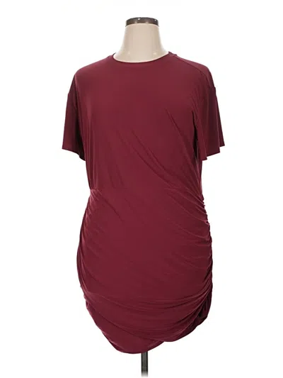 Pre-owned Open Edit Casual Dress In Burgundy