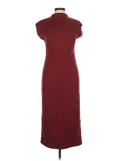 Pre-owned Open Edit Casual Dress In Burgundy